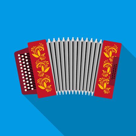76351372 classical bayan accordion or harmonic icon in flat style isolated on white background russian countr